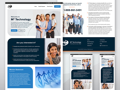 M3 Technology - Website branding graphic design health benefits insurance mobile modern typography ui ui design uiux ux web website design