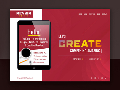 Revoir Design Homepage clean design homepage modern portfolio responsive design typography ui ux web web design web development website