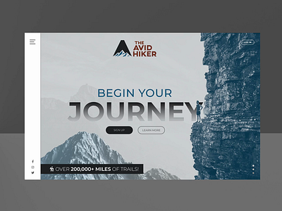 Avid Hiker animation branding design hiking homepage logo menu mountain ui user experience user interface ux web design