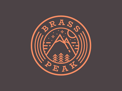 Brass Peak badge logo branding brass brass peak crest crest logo dailylogochallenge graphic design illustration line art logo minimal minimalist logo mountain mountain logo nature peak ski resort typography vector