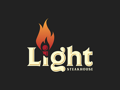 Light Steakhouse - Rebound logo rebound typography