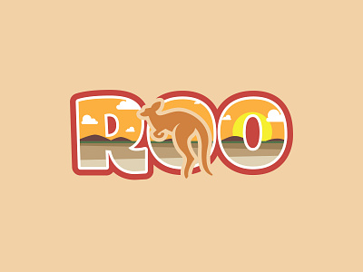 Roo australia branding dailylogochallenge design graphic design illustration kangaroo kangaroo logo logo outback roo typography