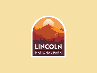 Lincoln National Park badge logo dailylogochallenge forest illustration lincoln logo design mountain logo national park park trees