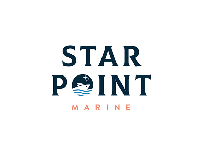 Star Point Marine boat boat logo branding dailylogochallenge graphic design logo design modern logo ocean sea star point marine stars typography