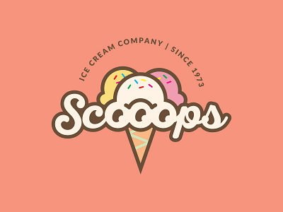 Scooops Ice Cream daily design daily logo design dailylogochallenge fun graphic design ice cream ice cream cone ice cream logo ice cream shop logo design mint scooop strawberry typography