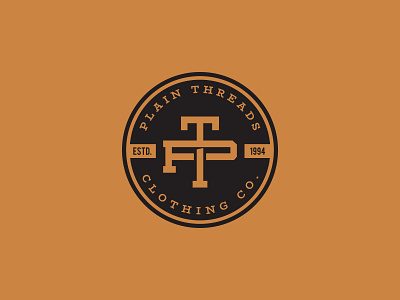 Plain Threads badge badge logo clothing clothing brand clothing logo daily logo daily logo challenge daily logo design monogram plain threads rugged simple simple design simple logo strong