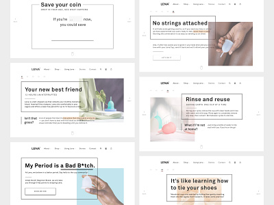 Lena Cup clean design menstruation minimal periods ui ux web