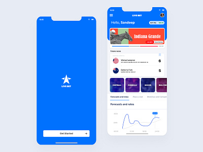 Live Bet - Horse Race and Sports betting mobile application #1 andorid android app design interaction interactive design interface ios minimal ui ux