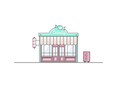 Vector Building / 04 affinity designer building candy shop icon illustration lineart vector