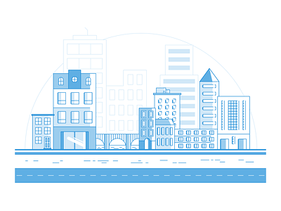 City Panorama affinity designer building city icon illustration lineart panorama vector
