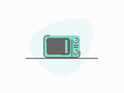 Microwave affinity designer icon illustration kitchen lineart microwave oven vector