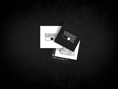 Business card fitness blackwhite business card design illustration insta logo qr