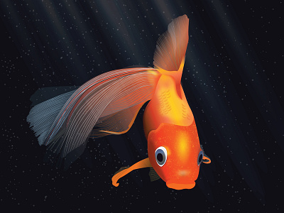 Goldfish aquarium beauty gold fish illustration pet underwater water