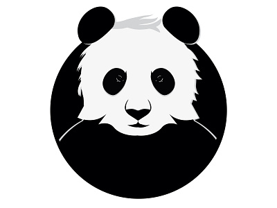 Panda icon animal black white character icon illustration logo panda serious