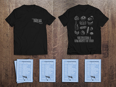 T-Shirt and flyer design for UF's Culinary Arts Student Union branding design illustration