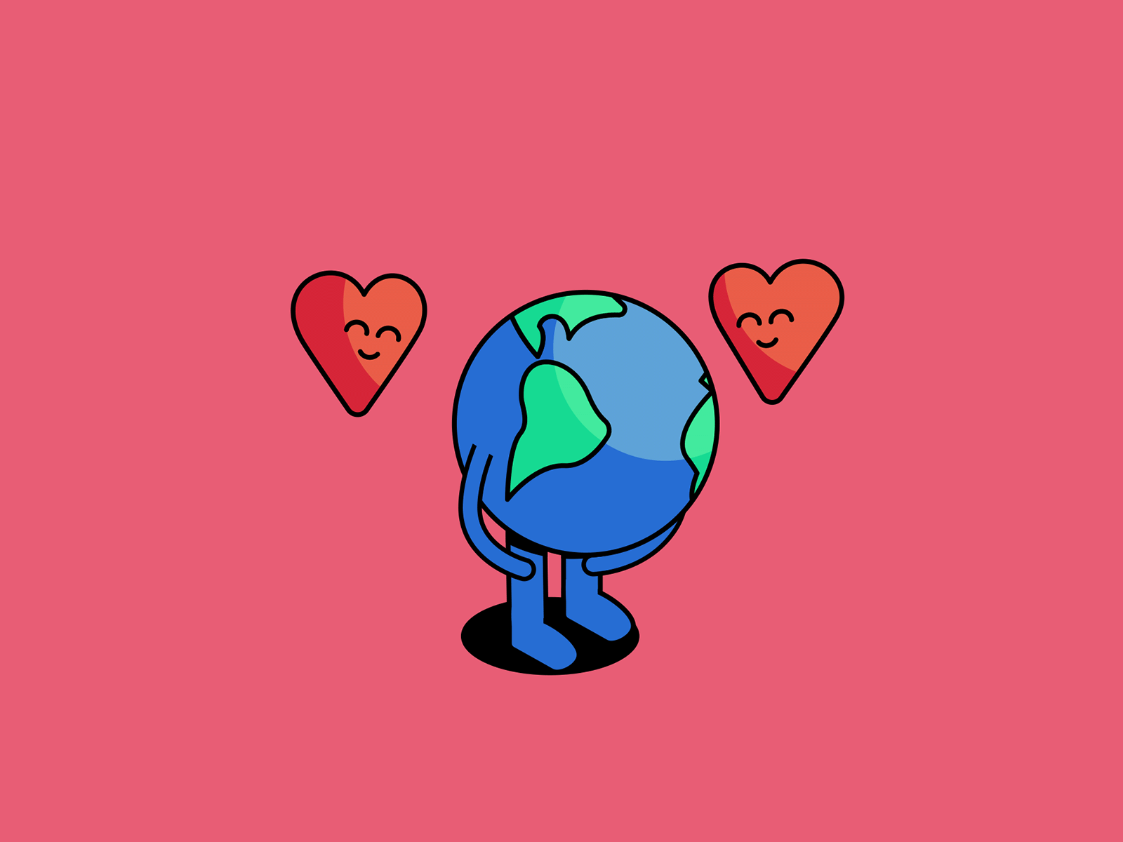 The world in need of some love adobe aftereffects after effects animation character character animation design gif illustration mograph motion design