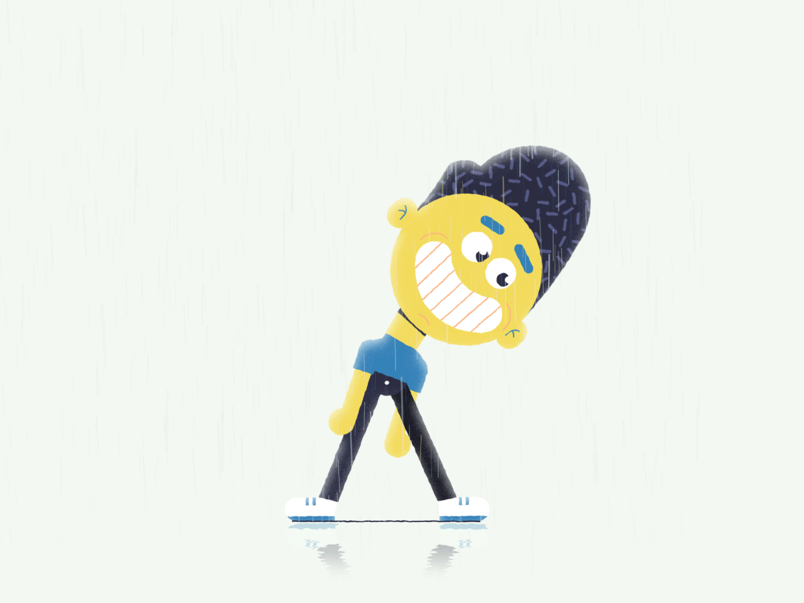 Happy boy, no matter the weather. after effects animation character character animation character design design gif illustration mograph motion design