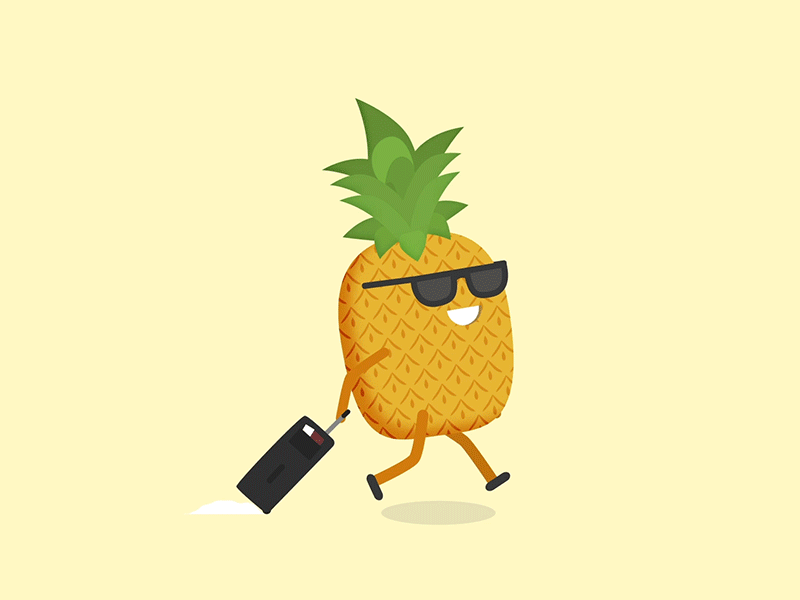 Running Pineapple after effects animation character character animation character design gif illustration mograph motion design runcycle
