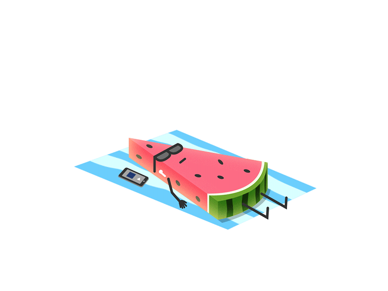 Chilling Watermelon adobe aftereffects after effects animation character character animation character design design gif illustration mograph motion design