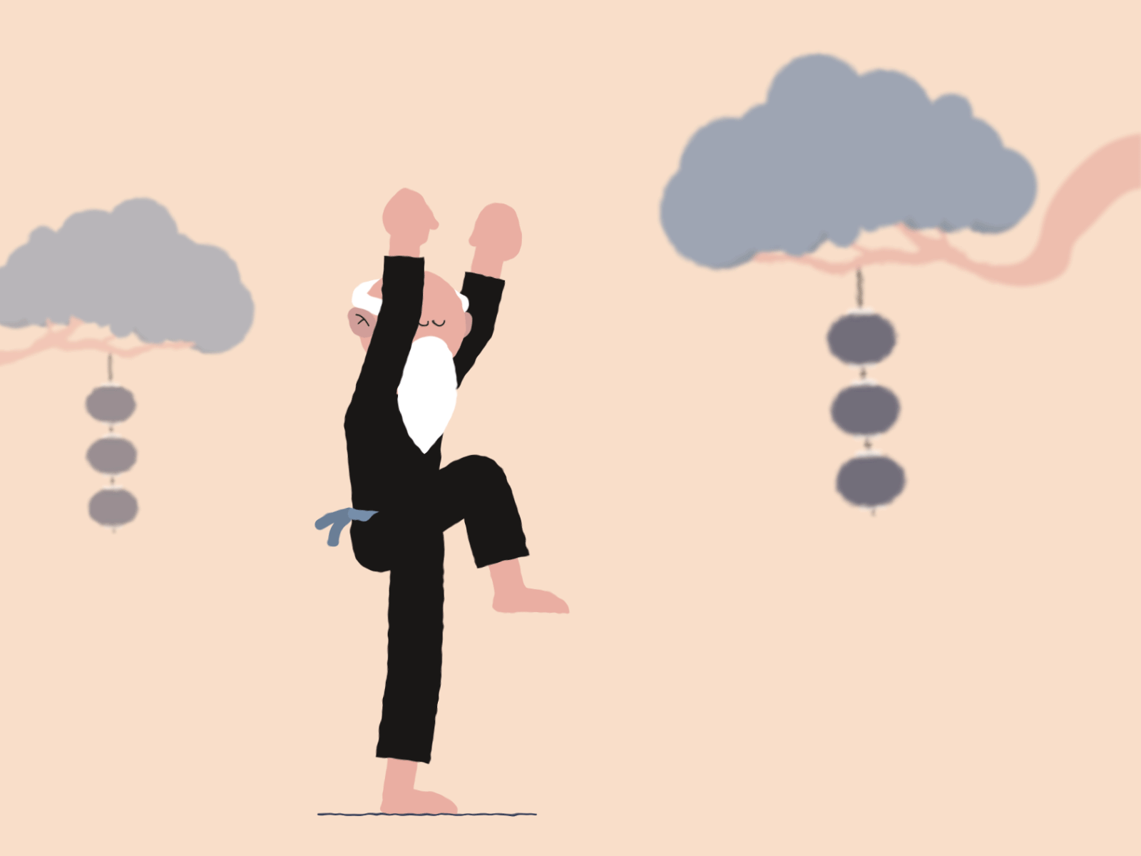 Crane Kick after effects animation character character animation character design design gif illustration mograph motion design
