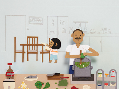 Cooking Mungo - Paper Illustration