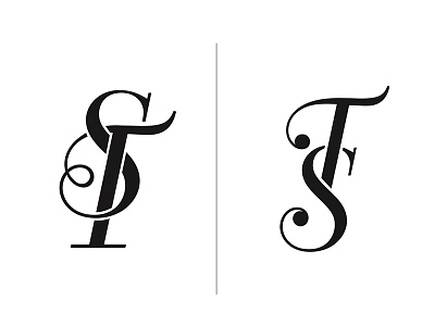S & T Monogram pt. 3 black brand custom design monogram st wedding white