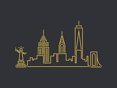 New York City buildings city icon illustration landscape new york shirt skyline