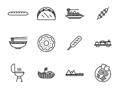 Food Icons From The World food icons