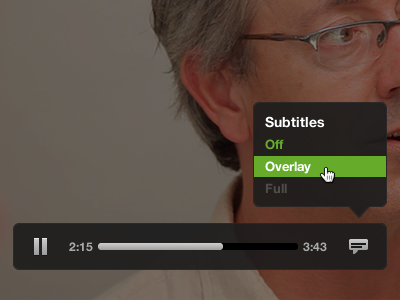 Video Control UI w/ Subtitles