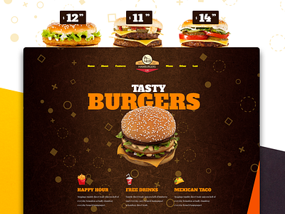 Lix - PSD Burgers Template burger burgers fast food lix psd template