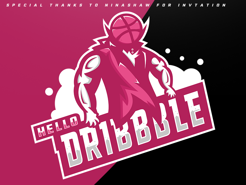 Dribbble mascot logo