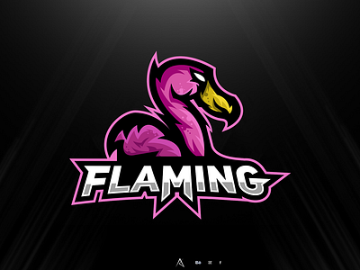 Flamingo mascot logo design esport logo illustration logo mascot logo vector