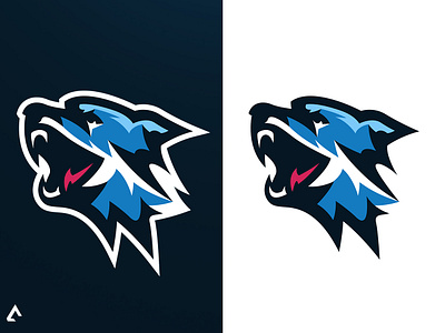 Hungry wolf design esport logo illustration logo mascot logo vector
