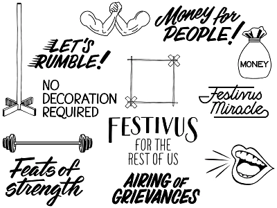 Festivus Art brush hand lettering illustration lettering script typography