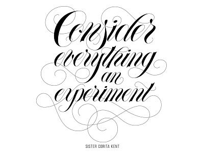 experimental. flourish hand lettering script spencerian typography