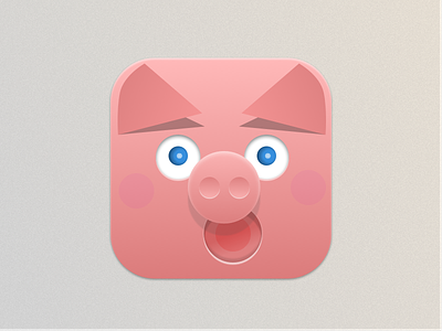 Pig app icon farm animals pig