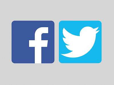 Facebook & Twitter - Sketch App facebook icon twitter