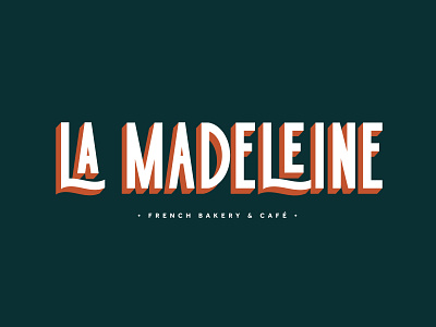 La Madeleine cafe logo type typogaphy