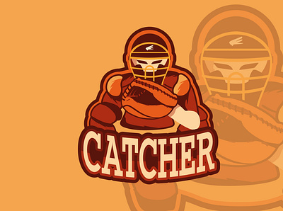 CATCHER BASEBALL baseball brand branding branding and identity catcher cool game illustration logo softball sport
