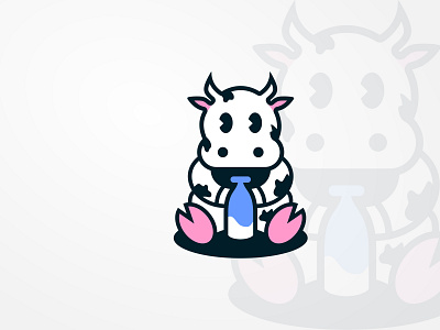 baby cow adorable animal baby cartoon character cow cute drink happy illustration illustrative logo love lovely mascot milk pet simple