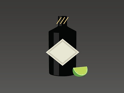 Hendricks + Lime bottle gin illustration lime