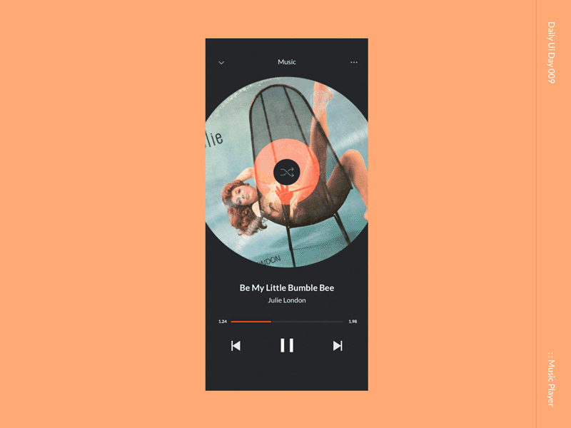 Daily UI day009 Music Player animation app app design daily 100 challenge dailyui dailyui 001 dailyui 009 dailyuichallenge design illustration mobile mobile app design music app musicplayer ui ui design user experience user interface ux ux ui