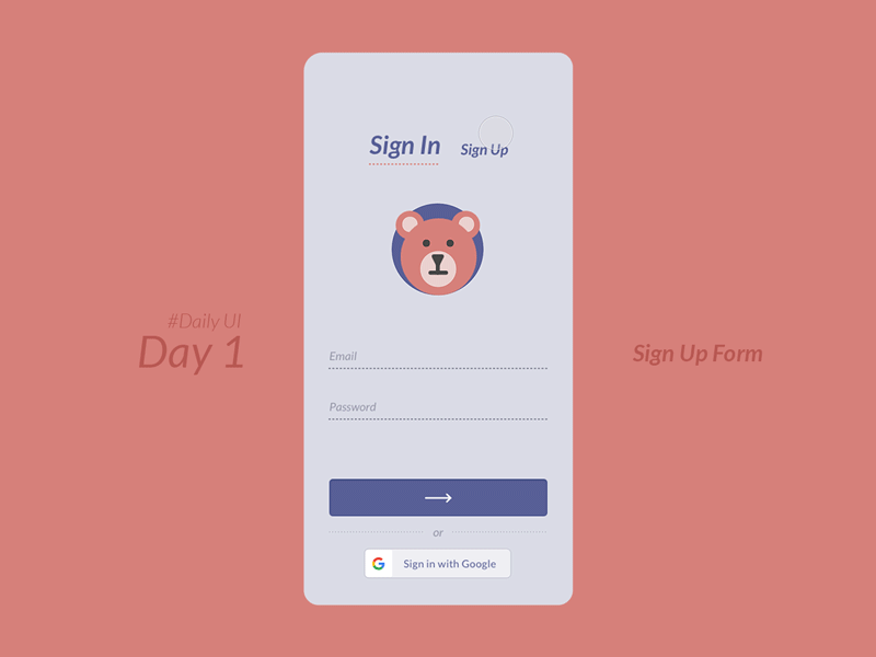 Daily UI day001 animation app app design daily 100 challenge dailyui dailyui 001 dailyui 002 dailyuichallenge design illustration layout mobile mobile app design sign in page ui ui design user experience user interface ux ux ui