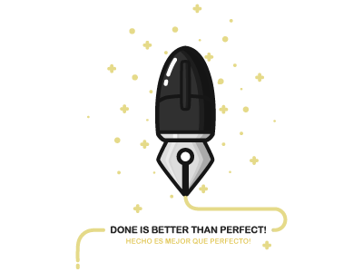 Done is better than perfect! artwork design flat icon illustration outline sticker vector