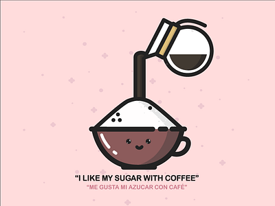 I like my sugar with coffee! ;D art artwork chill coffee cute design flat graphic icon iconography illustration logo minimal outline sticker store sugar thirsty vector wallpaper