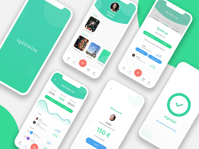 Splitwise redesign concepts logo design mobile app mobile design redesign redesign concept ui ui design ux uxdesign visual design visual identity