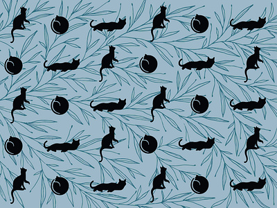 Black cat pattern adobe illustrator cat illustration pattern pattern art pattern design patterns vector