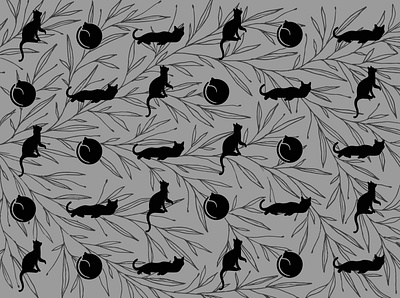 Black cat pattern design identity illustration illustrator pattern pattern art pattern design patterns vector