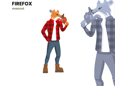 Firefox-Cartoon Fox Mascot branding cartoon forrest fox fox mascot graphic design illustration logo lumberman lumberman mascot mascot mascot illustration rebrand vector vector illustration