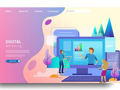 Social media marketing landing page template